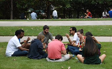 Postdocs having a picnic