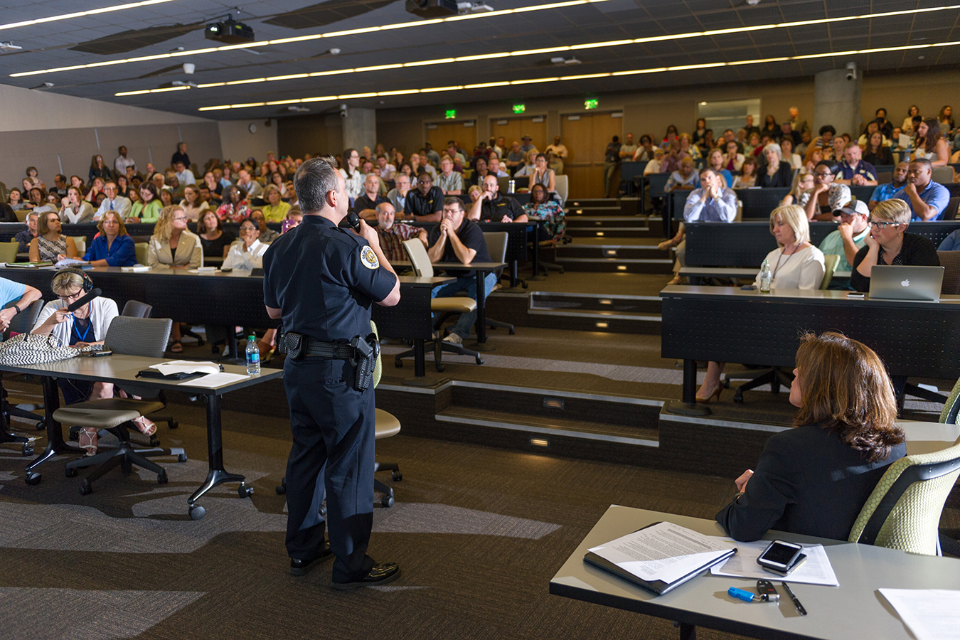 Rob Connolly, chief of the Georgia Tech Police Department, speaks at an information session on June 14 about the implementation of the new campus carry law.