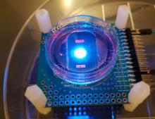 CMOS multi-modal cellular interface array chip in operation in a standard biology lab.